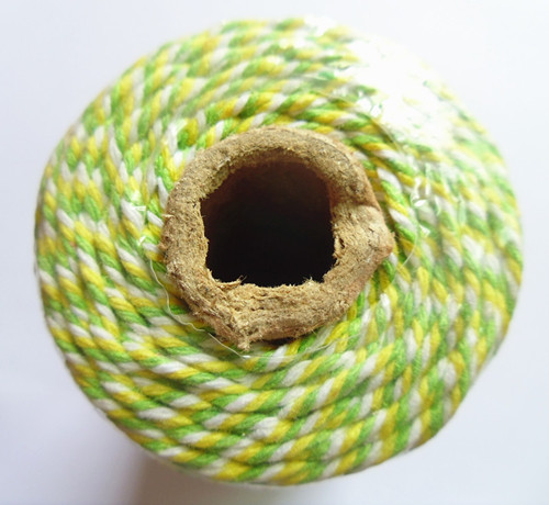 Green Yellow White Striped Bakers Twine 15 Spools
